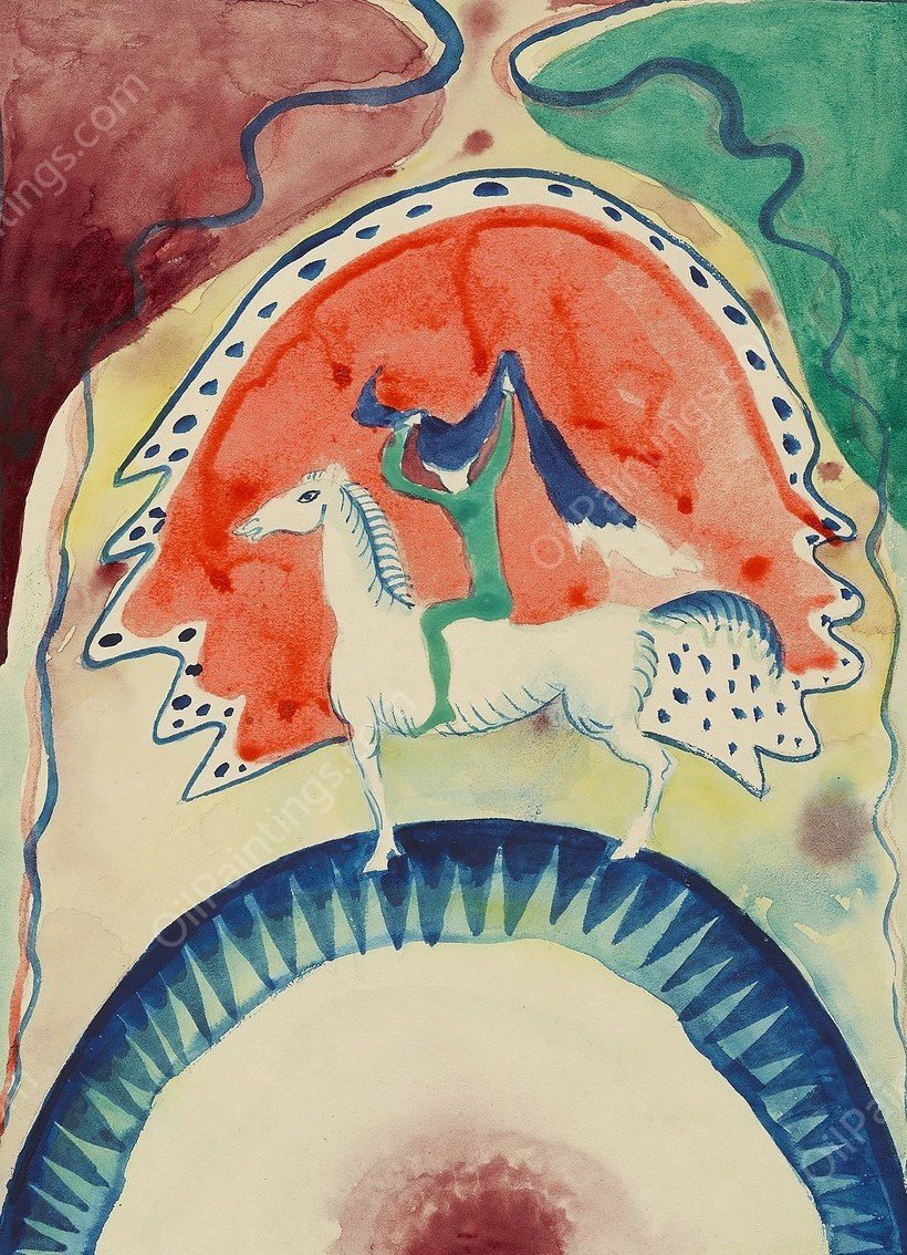 Design for the cover of the almanac 'The Blue Rider' by Wassily Kandinsky - Hand-Painted Oil Painting Reproduction