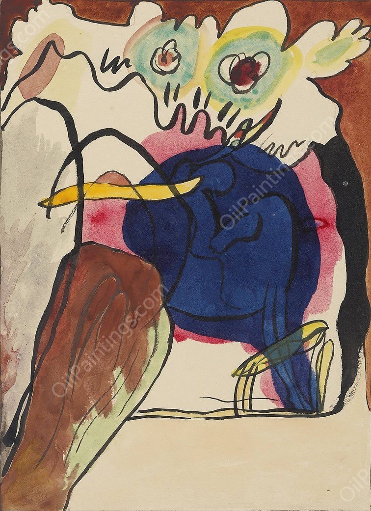 Design for the cover of the almanac 'The Blue Rider'II  by Wassily Kandinsky - Hand-Painted Oil Painting Reproduction