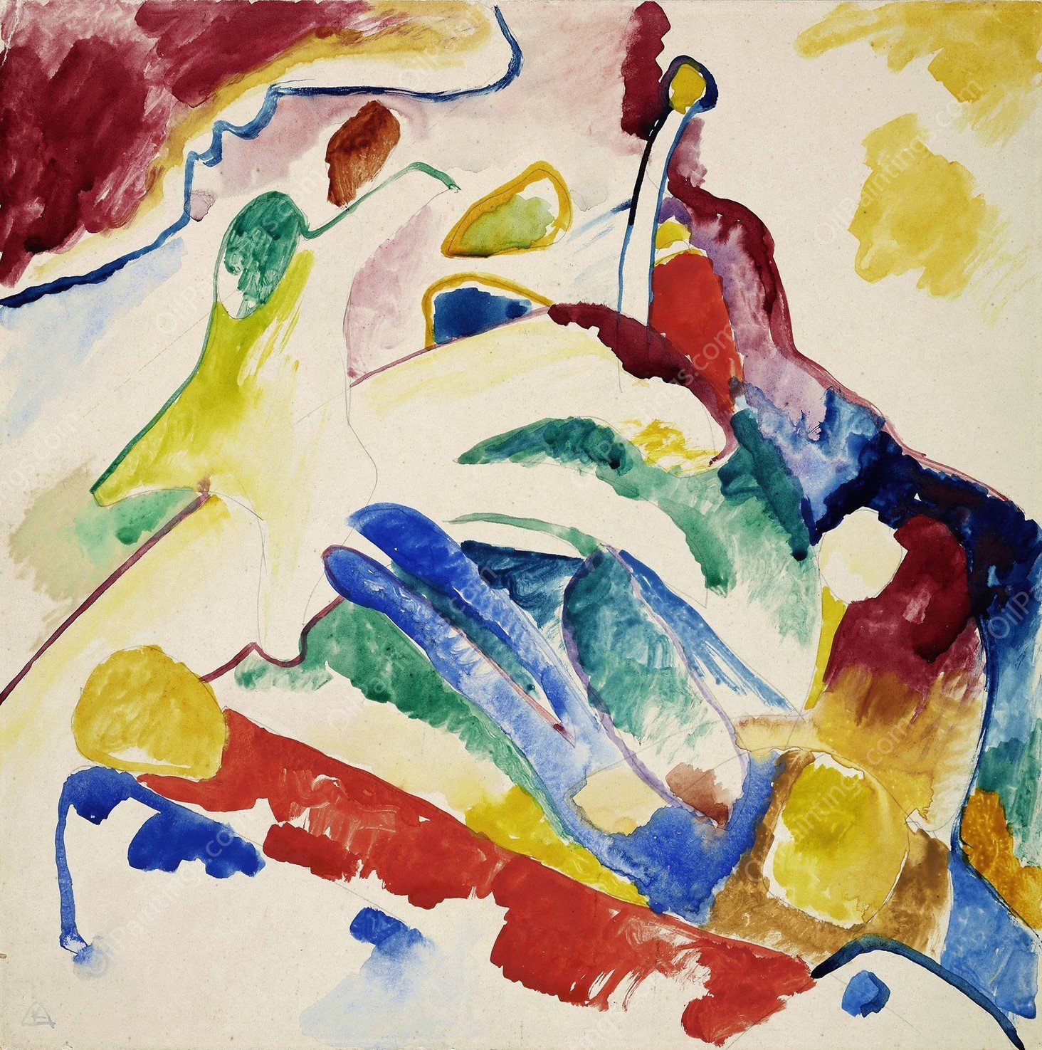 Draft for 'Composition II' by Wassily Kandinsky - Hand-Painted Oil Painting Reproduction