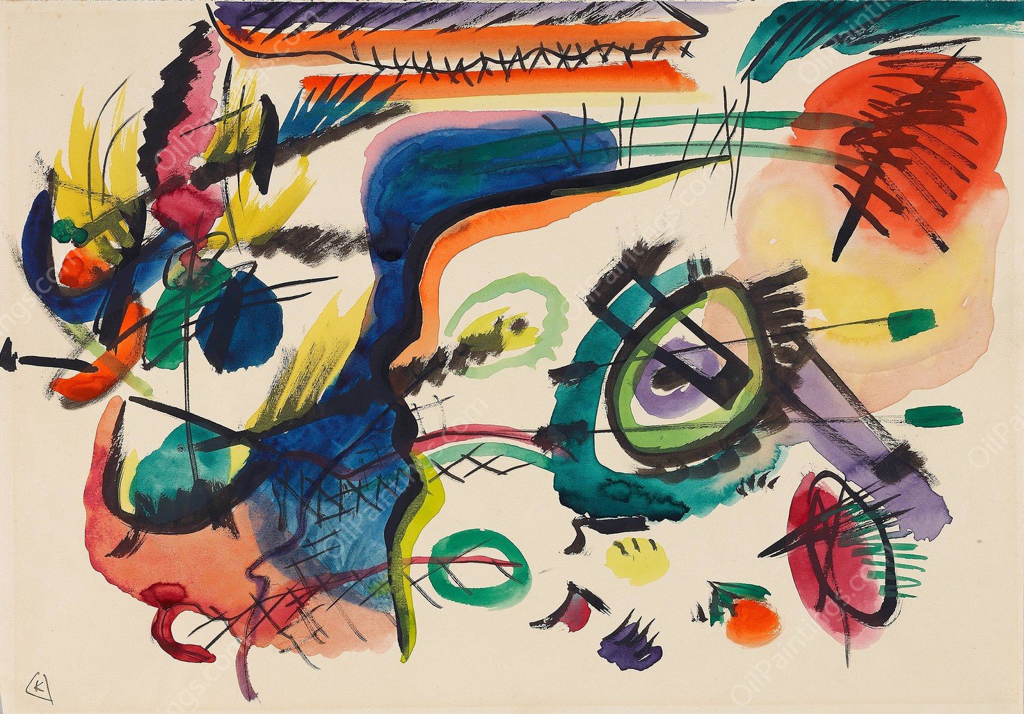 Draft for 'Composition VII'I  by Wassily Kandinsky - Hand-Painted Oil Painting Reproduction