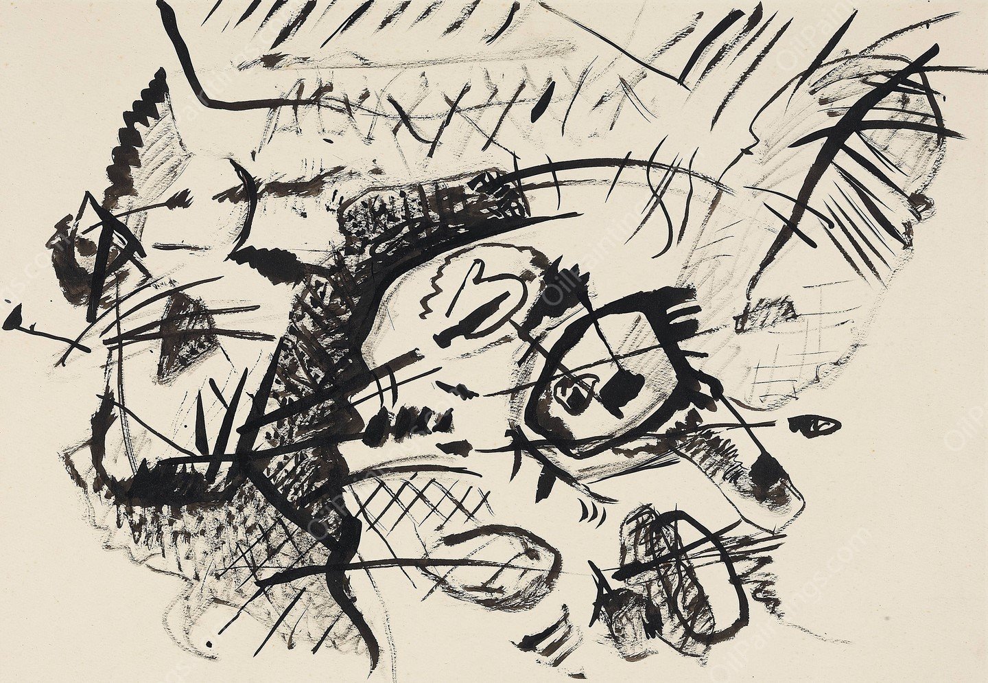 Draft for 'Composition VII'II  by Wassily Kandinsky - Hand-Painted Oil Painting Reproduction