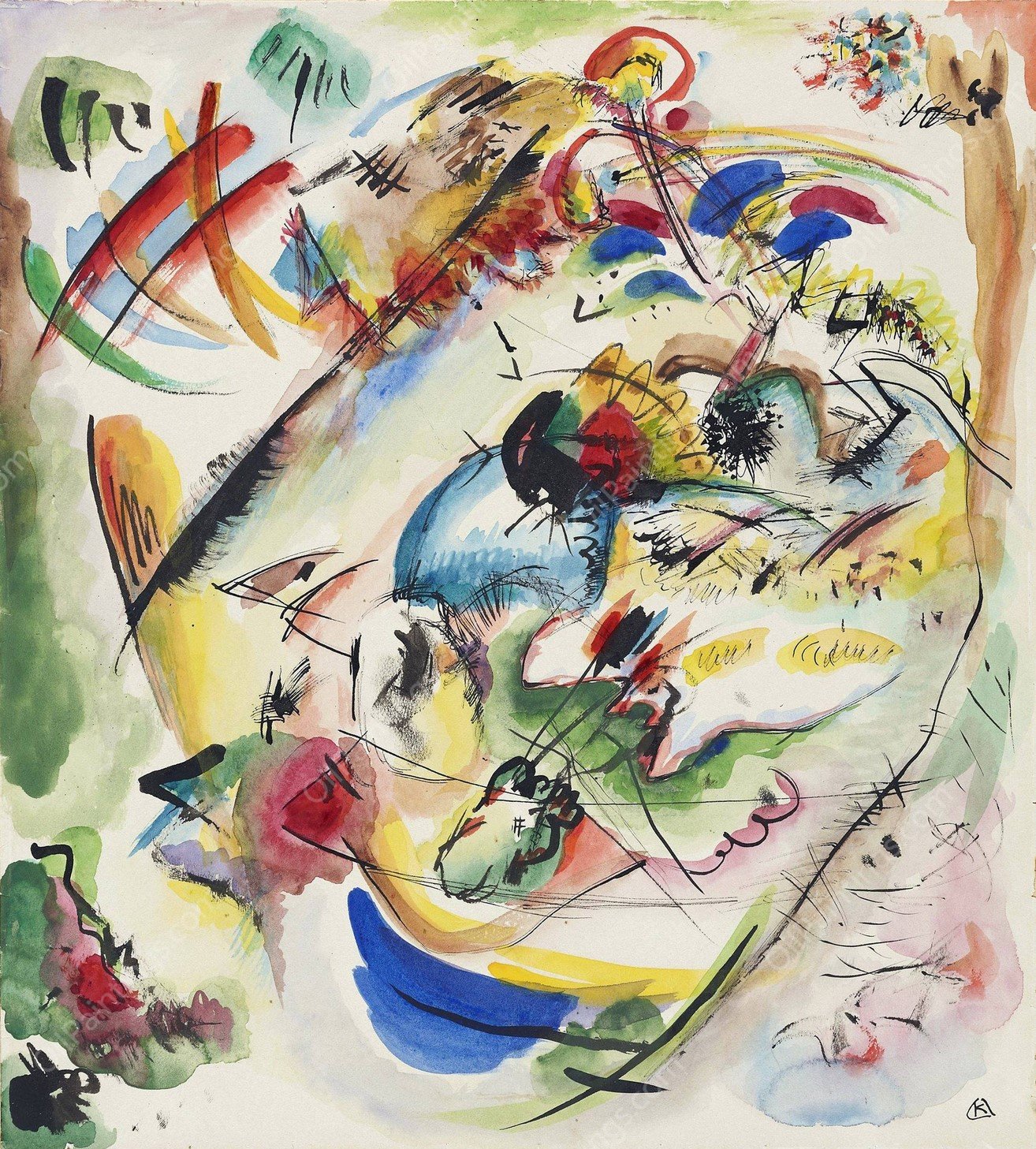 Draft for 'Traumerische Improvisation' by Wassily Kandinsky - Hand-Painted Oil Painting Reproduction