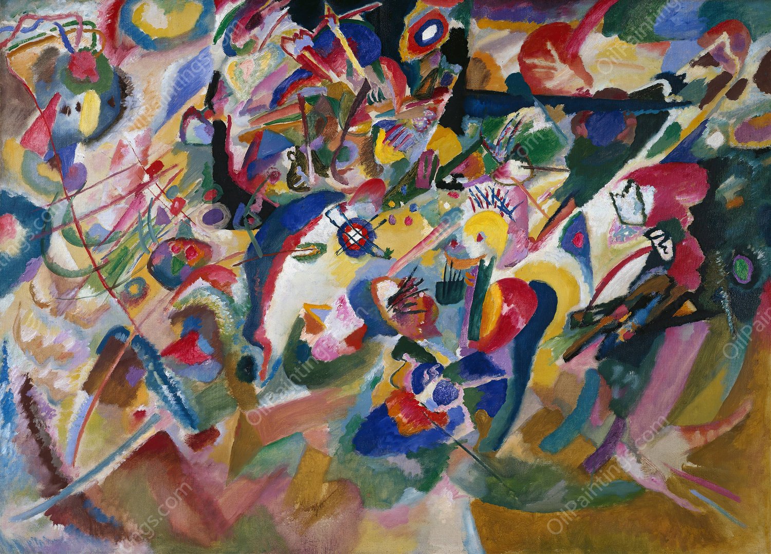 Entwurf 3 zu 'Komposition VII' by Wassily Kandinsky - Hand-Painted Oil Painting Reproduction