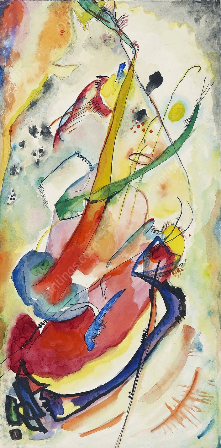 Entwurf zu einem Wandbild fur Edwin R. Campbell Nr. 1  by Wassily Kandinsky - Hand-Painted Oil Painting Reproduction