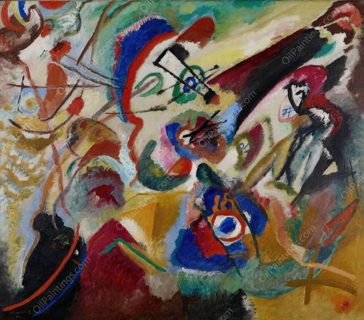 Fragment 2 for Composition VII   by Wassily Kandinsky - Hand-Painted Oil Painting Reproduction