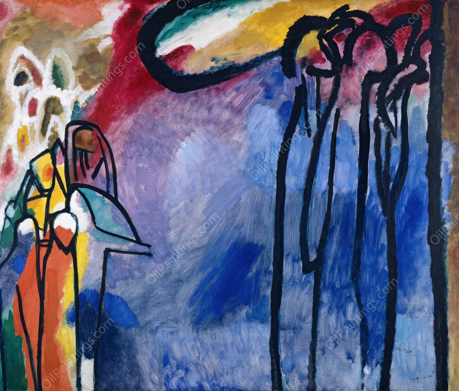 Improvisation 19  by Wassily Kandinsky - Hand-Painted Oil Painting Reproduction