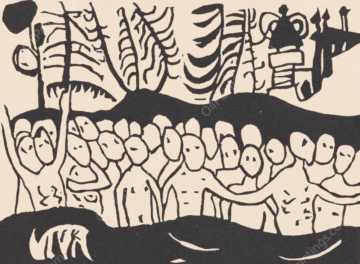 Klange Pl.03  by Wassily Kandinsky - Hand-Painted Oil Painting Reproduction