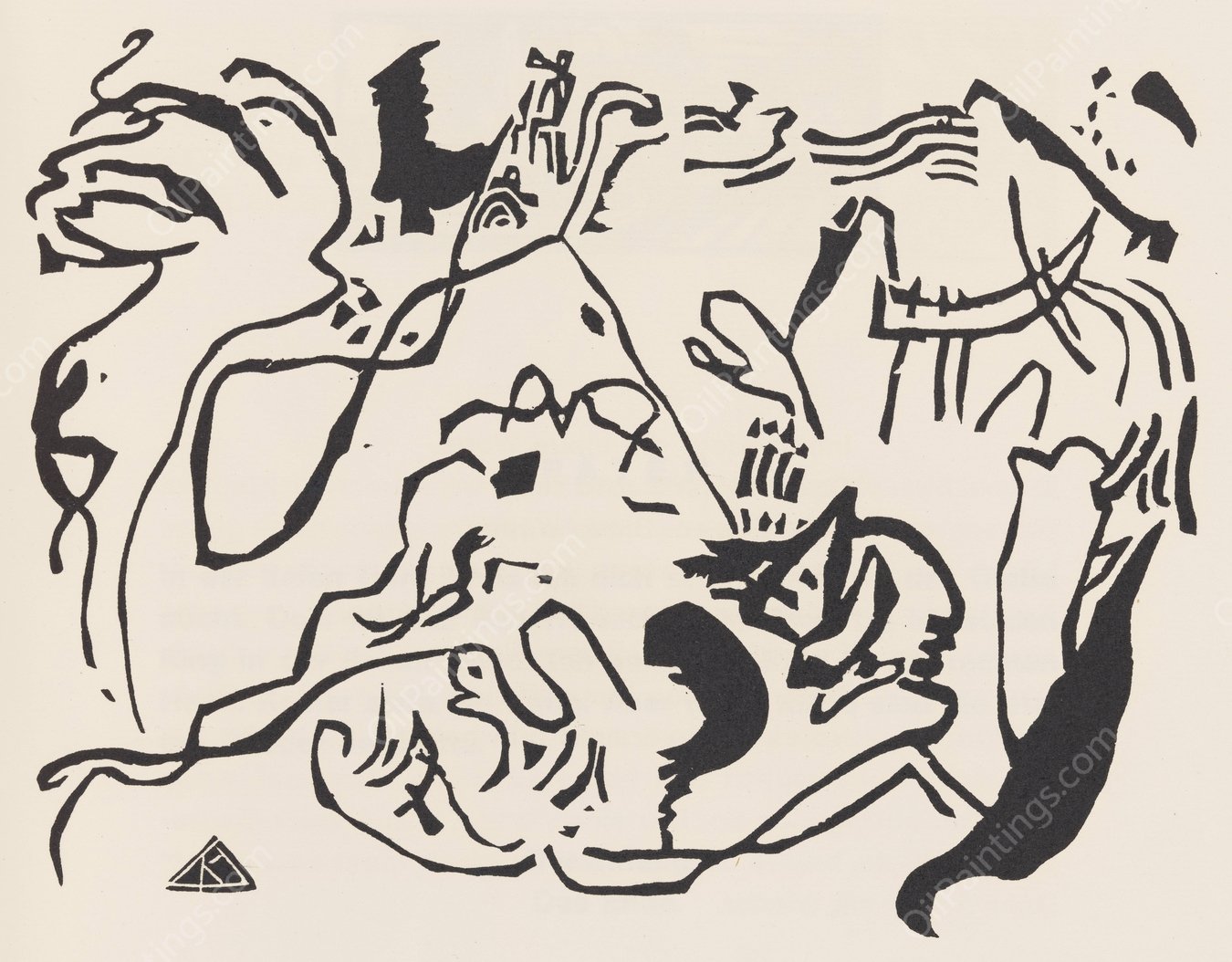 Klange Pl.06  by Wassily Kandinsky - Hand-Painted Oil Painting Reproduction