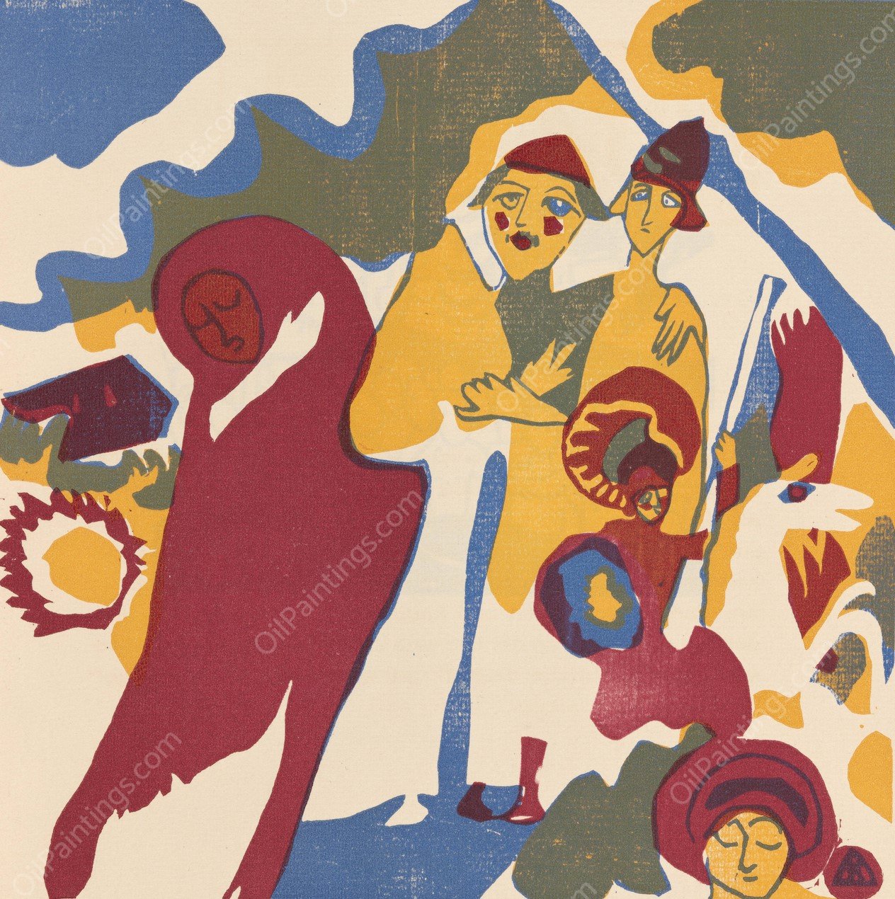 Klange Pl.07  by Wassily Kandinsky - Hand-Painted Oil Painting Reproduction