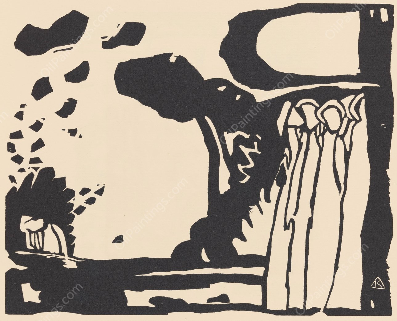 Klange Pl.10  by Wassily Kandinsky - Hand-Painted Oil Painting Reproduction