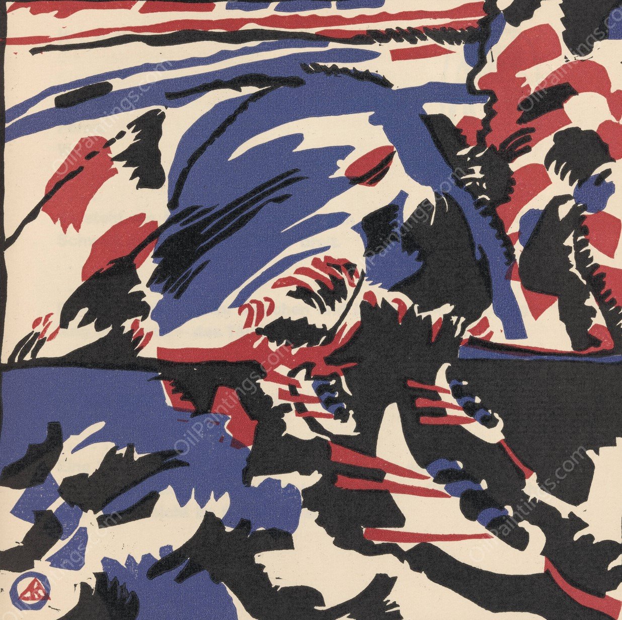 Klange Pl.12  by Wassily Kandinsky - Hand-Painted Oil Painting Reproduction