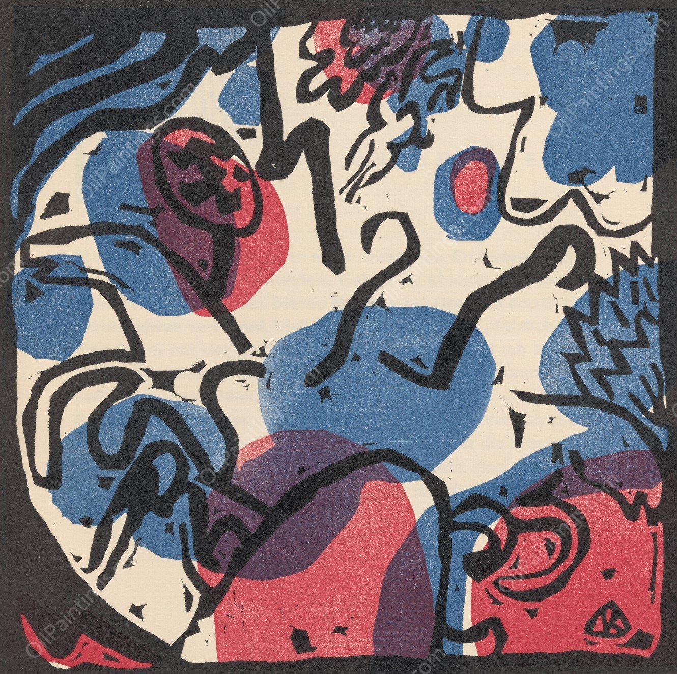 Klange Pl.15  by Wassily Kandinsky - Hand-Painted Oil Painting Reproduction