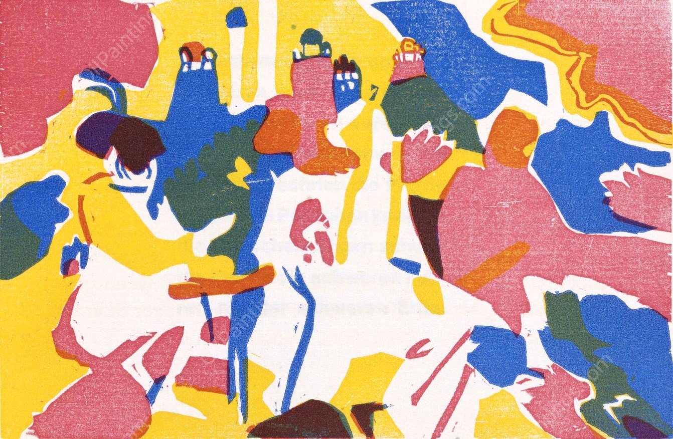 Klange Pl.19  by Wassily Kandinsky - Hand-Painted Oil Painting Reproduction