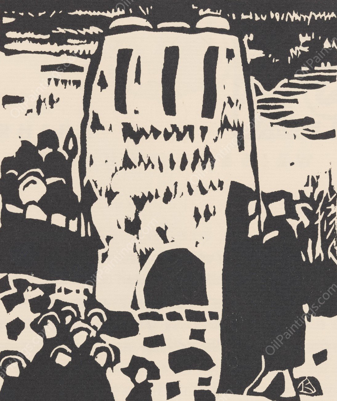 Klange Pl.22  by Wassily Kandinsky - Hand-Painted Oil Painting Reproduction