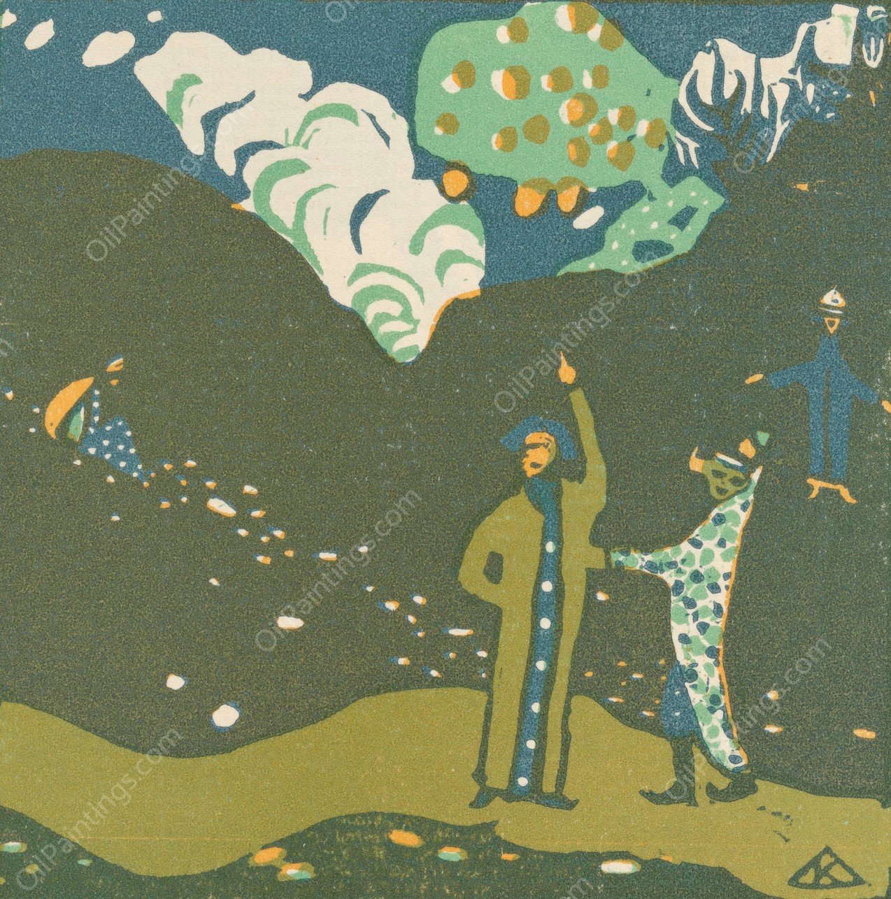 Klange Pl.23  by Wassily Kandinsky - Hand-Painted Oil Painting Reproduction