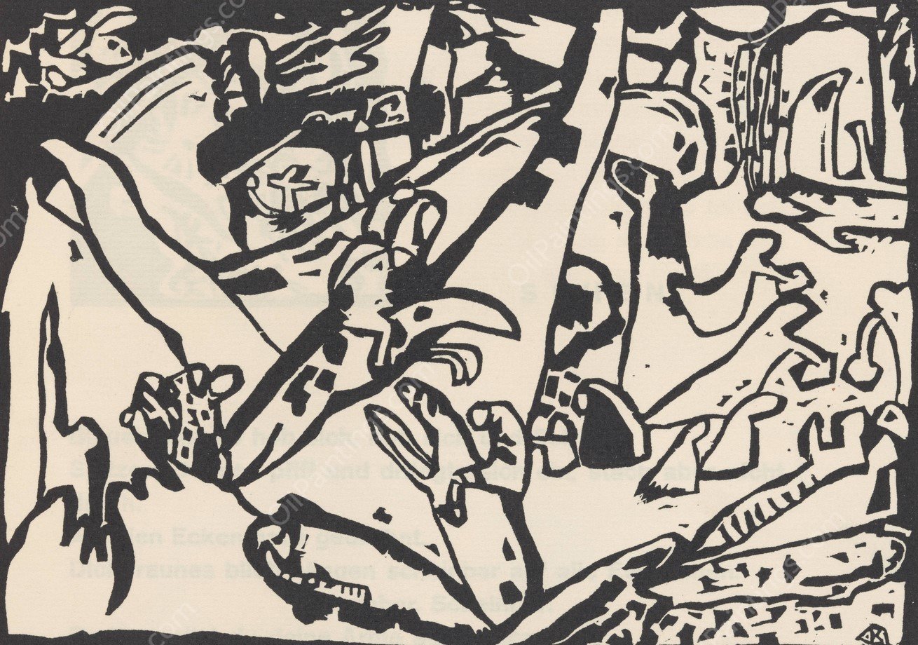 Klange Pl.24  by Wassily Kandinsky - Hand-Painted Oil Painting Reproduction