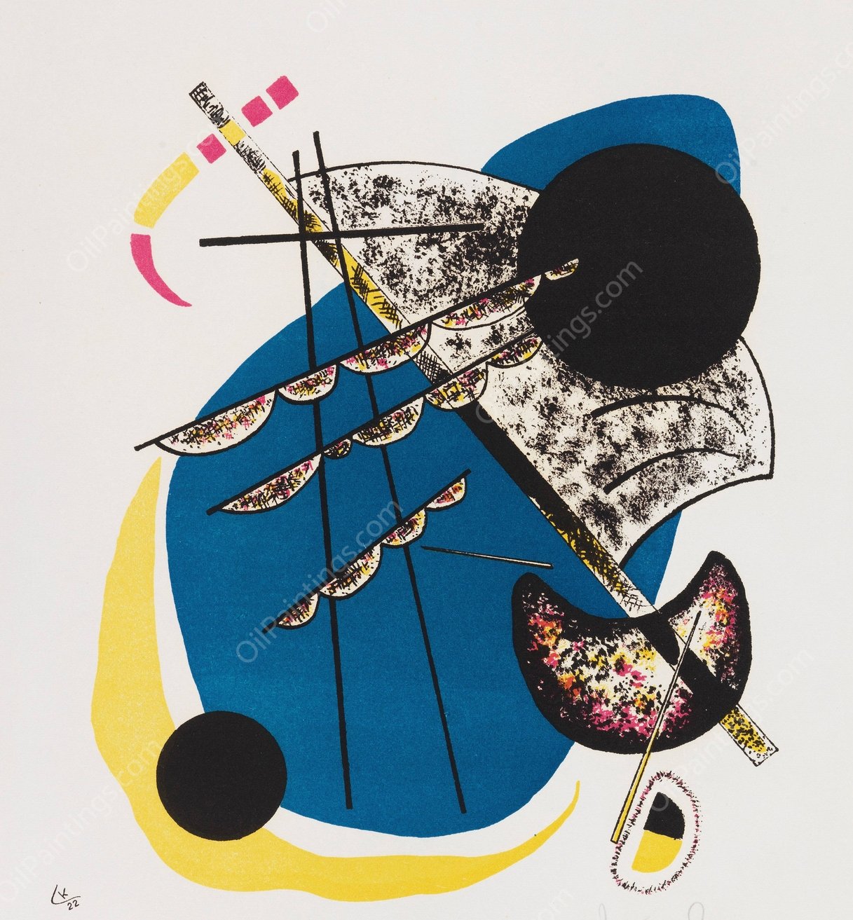 Kleine Welten Ii  by Wassily Kandinsky - Hand-Painted Oil Painting Reproduction