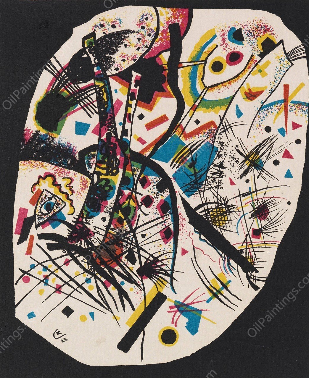 Kleine Welten III  by Wassily Kandinsky - Hand-Painted Oil Painting Reproduction
