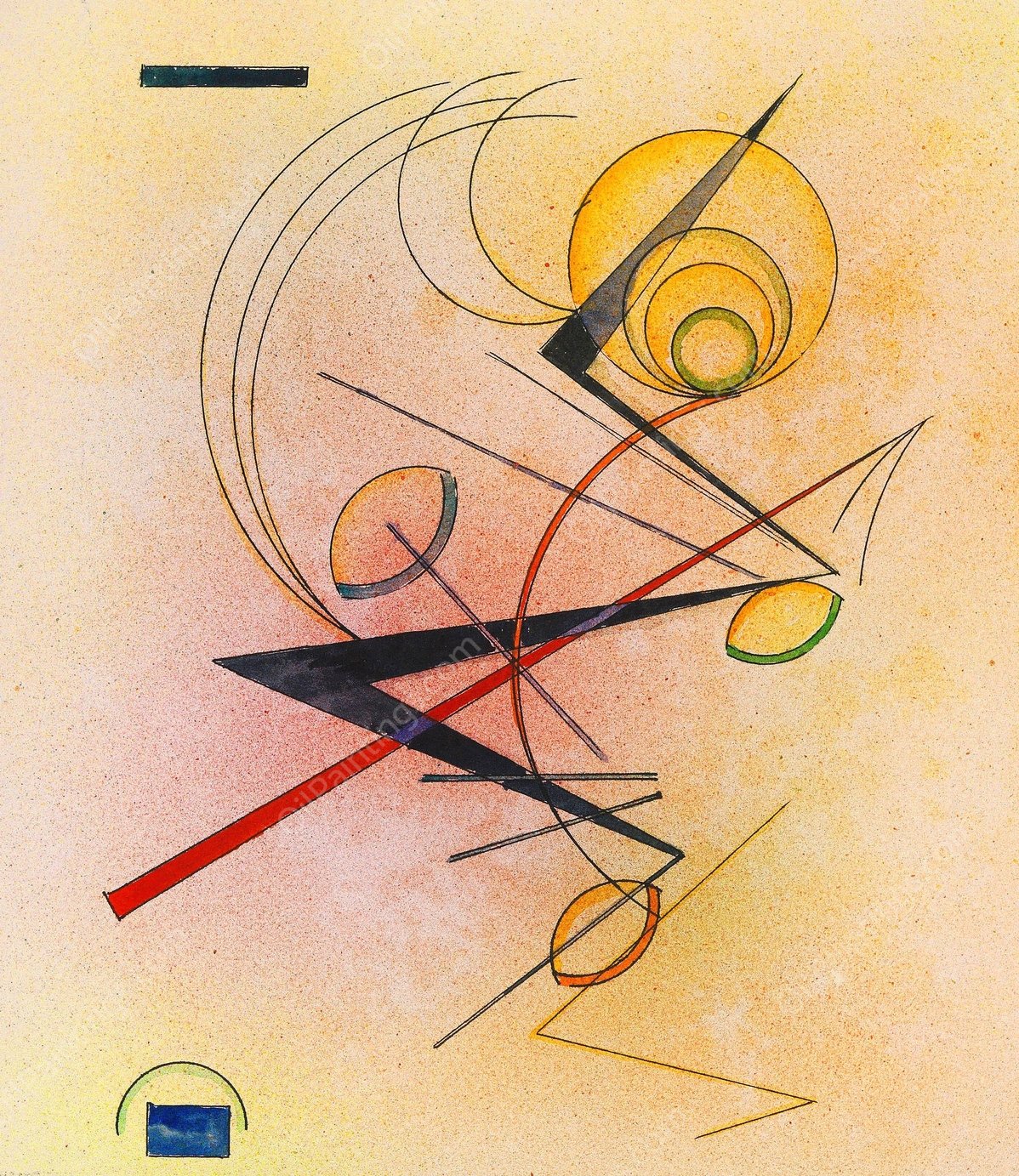 Kleines Warm  by Wassily Kandinsky - Hand-Painted Oil Painting Reproduction