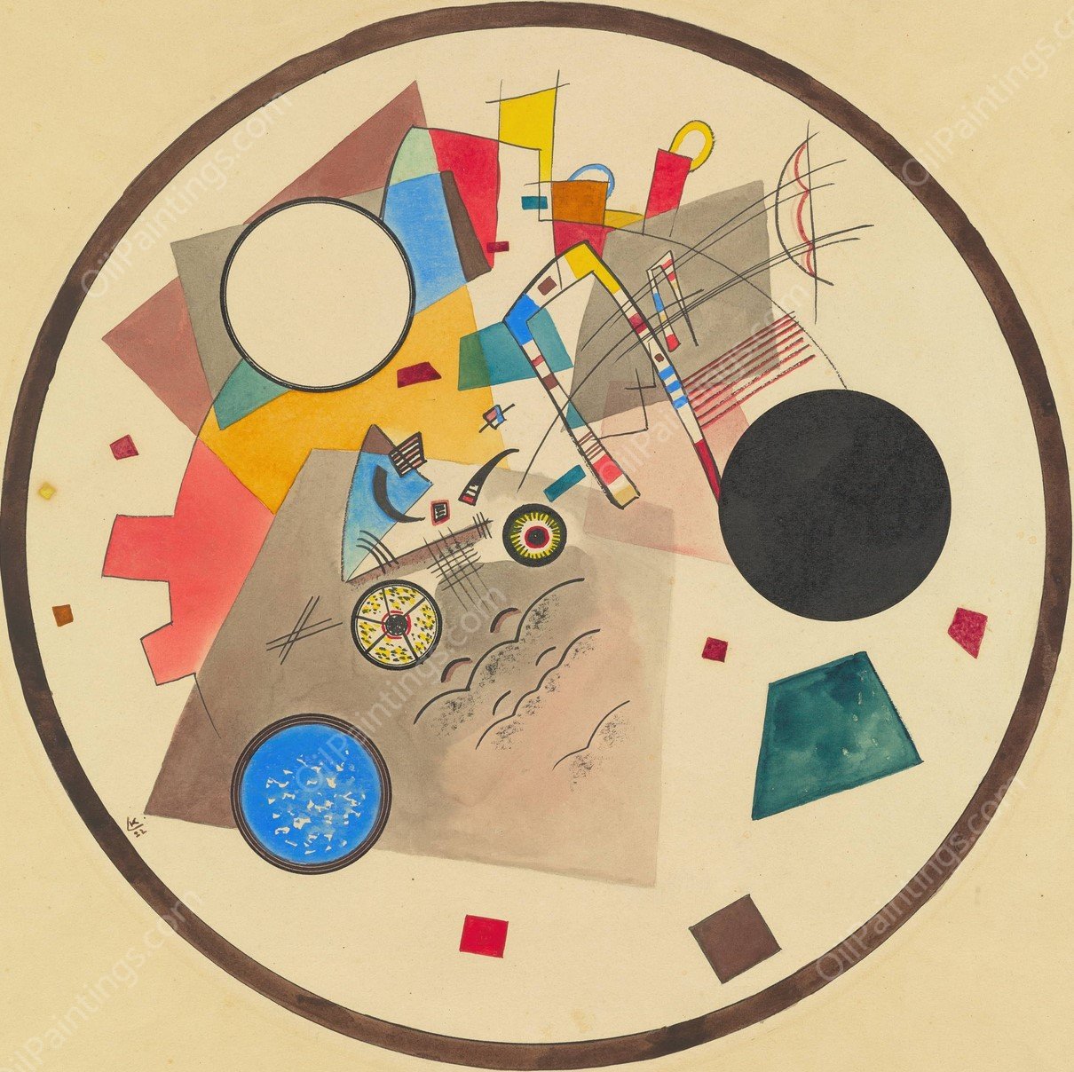 Light Circle  by Wassily Kandinsky - Hand-Painted Oil Painting Reproduction