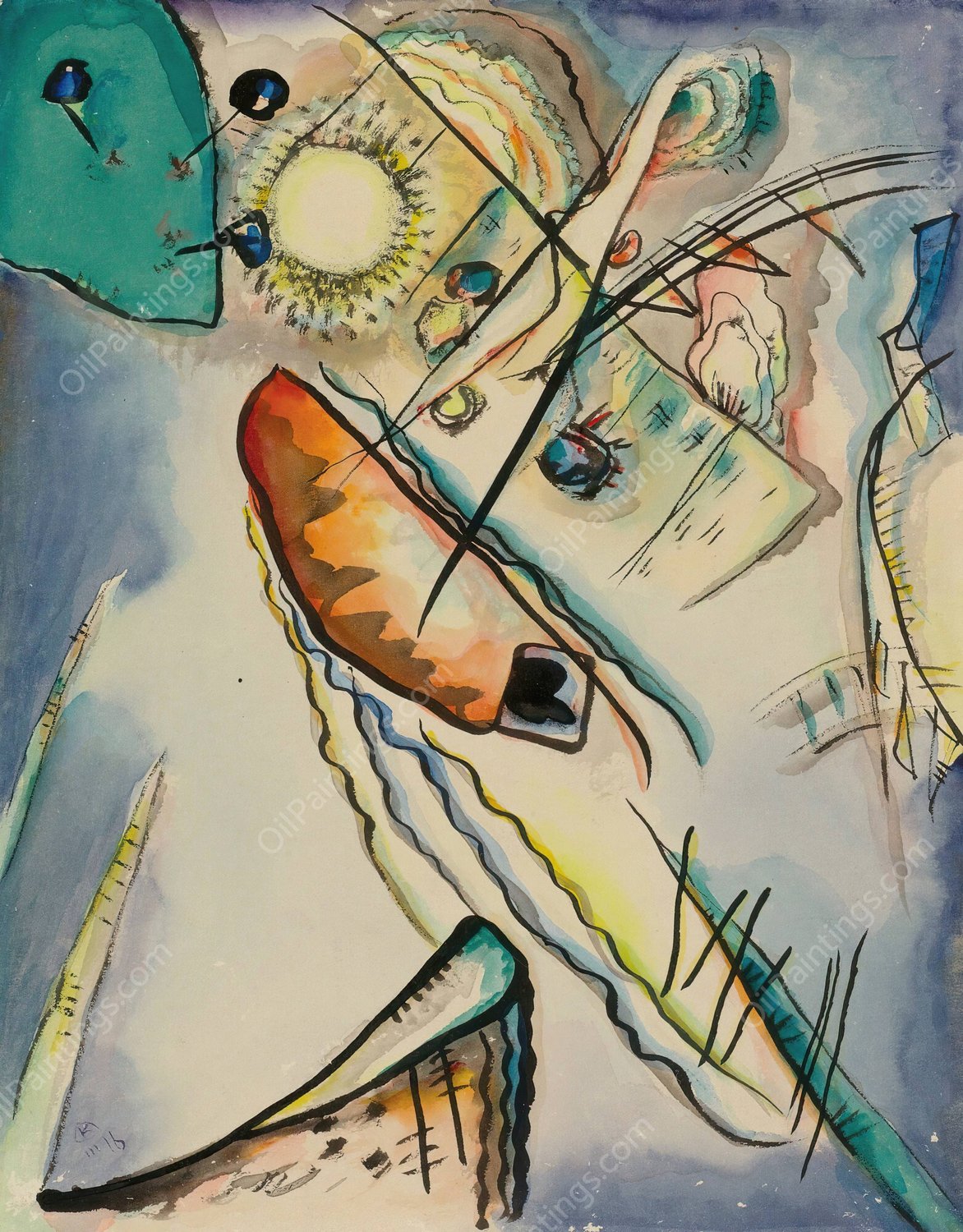 Ohne Titel  by Wassily Kandinsky - Hand-Painted Oil Painting Reproduction