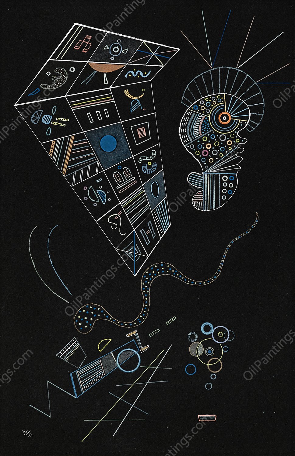 Ohne titel  by Wassily Kandinsky - Hand-Painted Oil Painting Reproduction