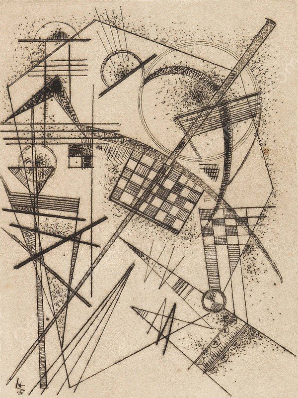 Radierung fur die 'Deutsche Kunstgemeinschaft' by Wassily Kandinsky - Hand-Painted Oil Painting Reproduction