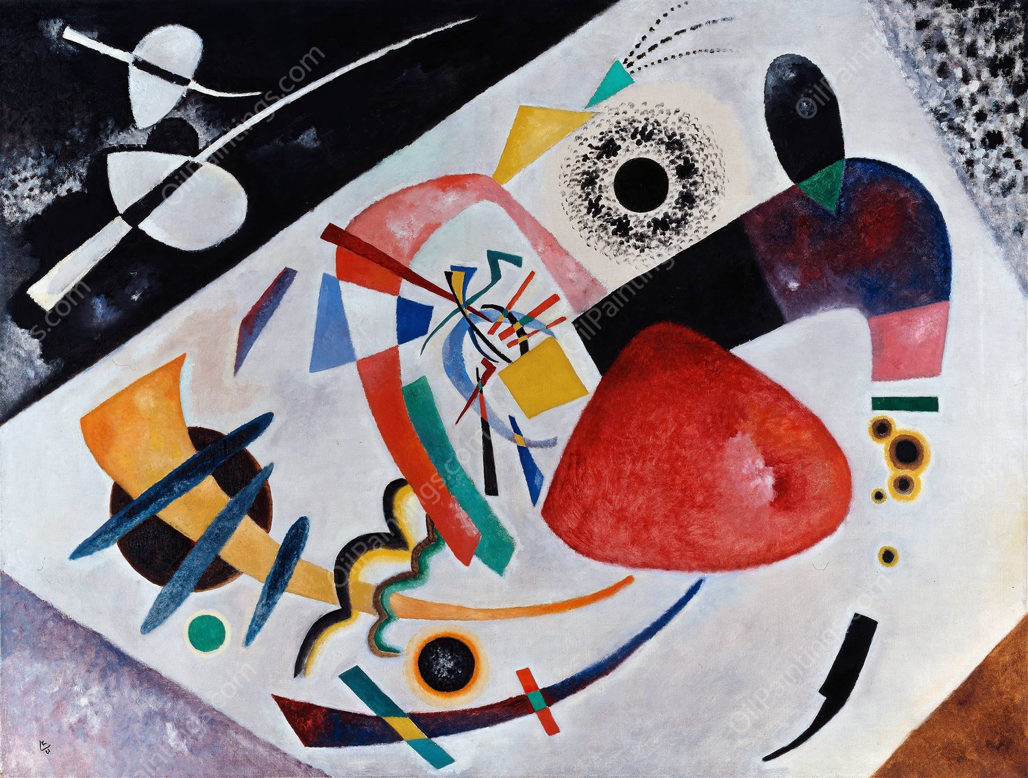 Red Spot II  by Wassily Kandinsky - Hand-Painted Oil Painting Reproduction