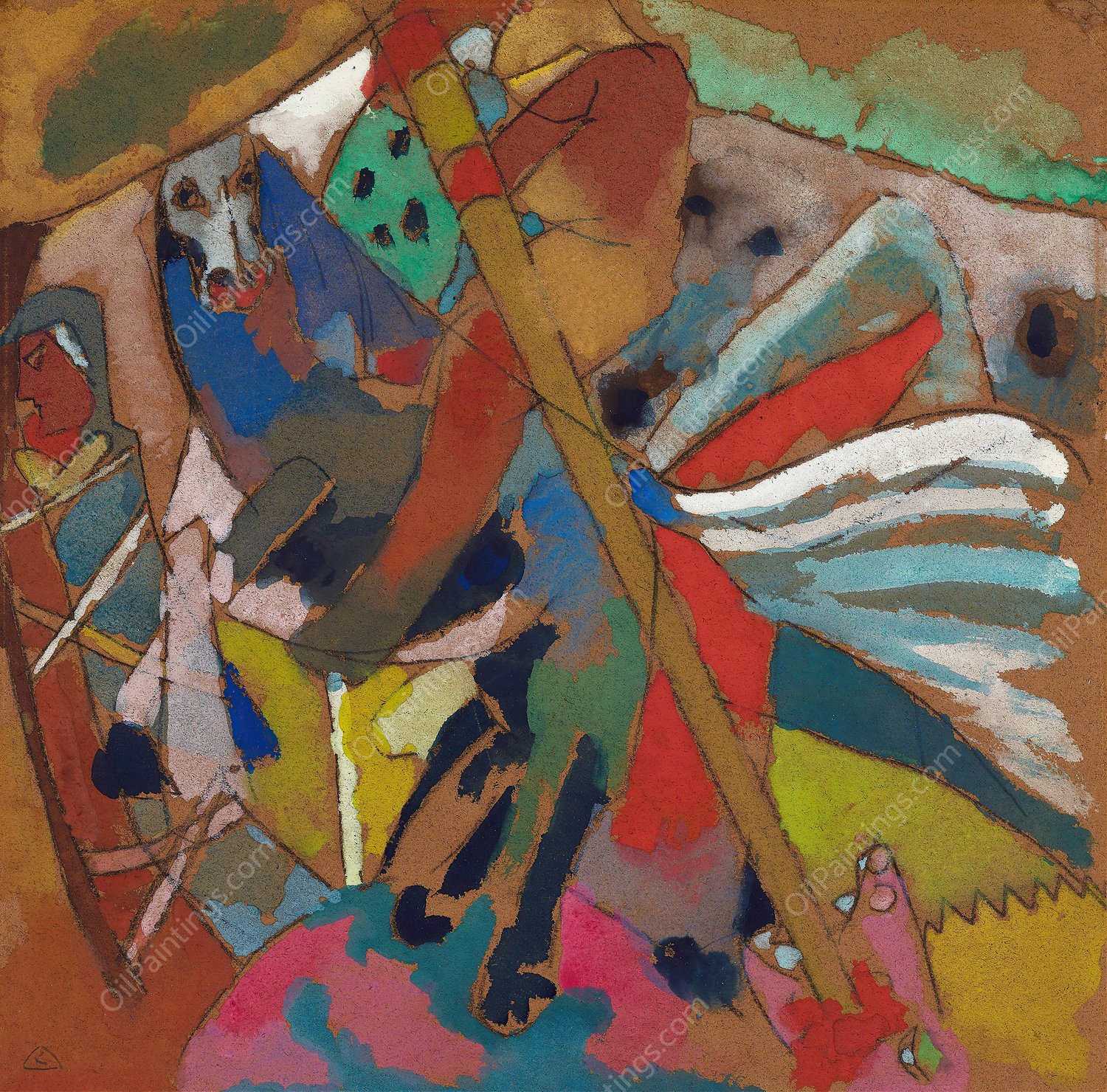 St. George II  by Wassily Kandinsky - Hand-Painted Oil Painting Reproduction