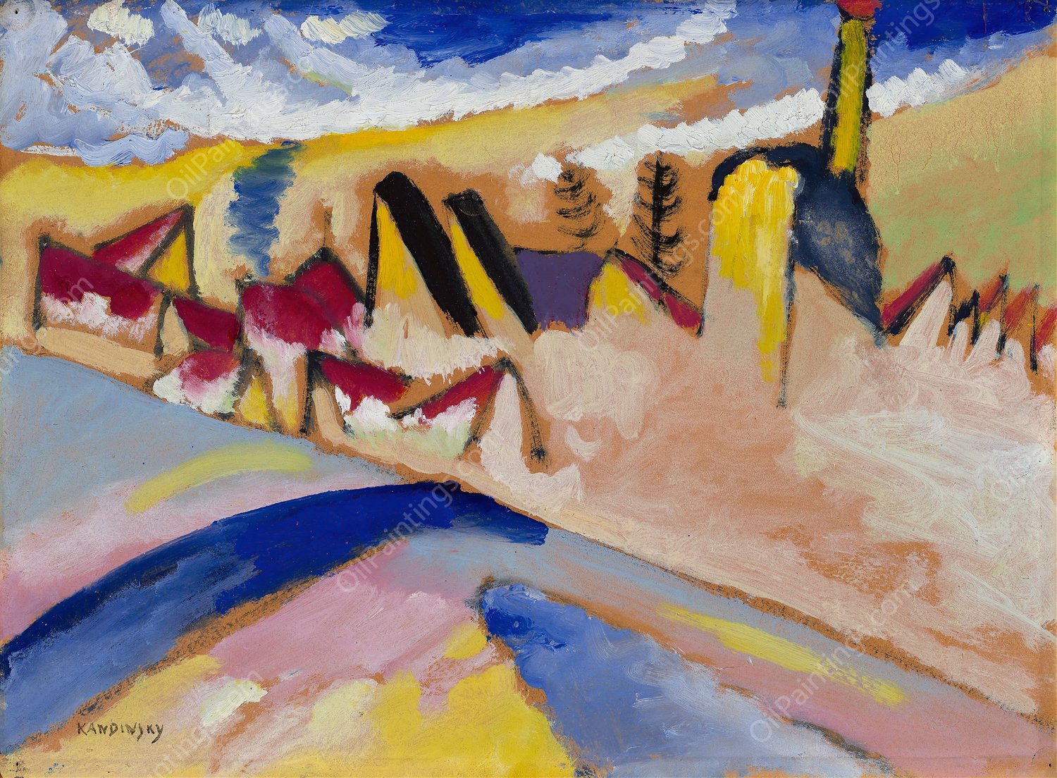 Study for 'Winter No. II' by Wassily Kandinsky - Hand-Painted Oil Painting Reproduction