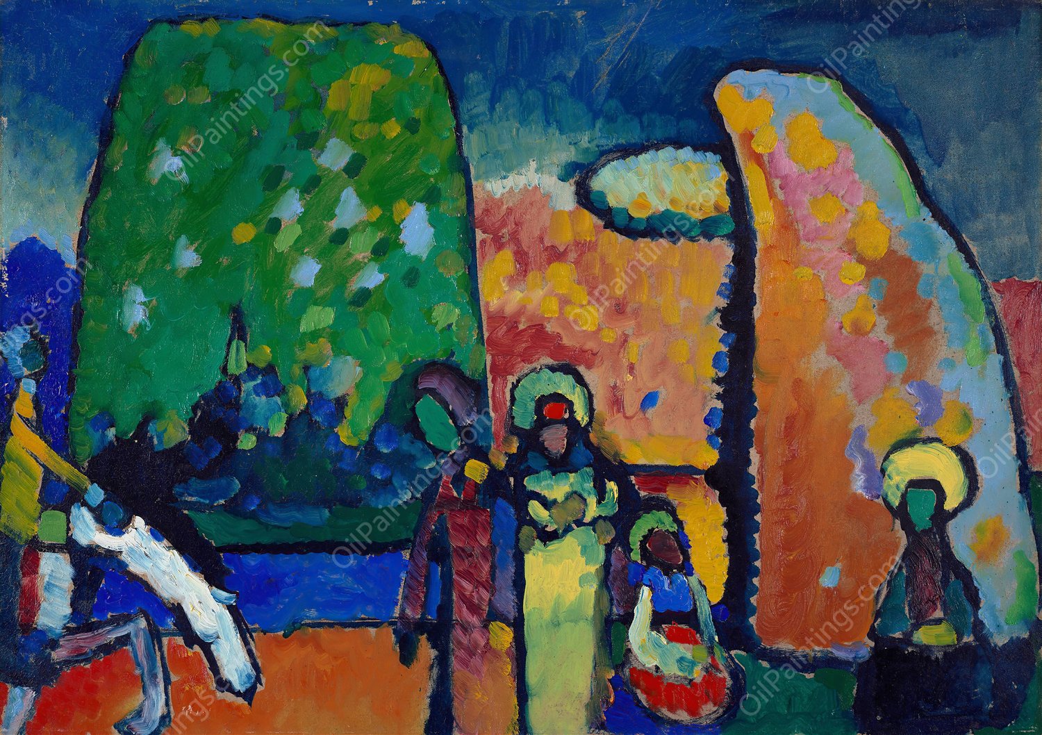 Study on Improvisation No. 2  by Wassily Kandinsky - Hand-Painted Oil Painting Reproduction