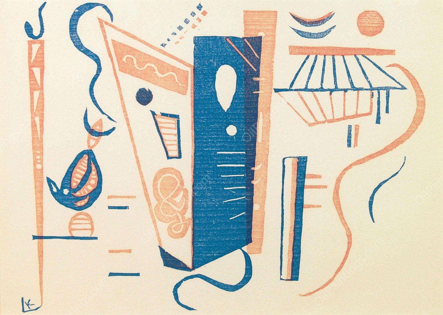 Untitled, from XXe Siecle  by Wassily Kandinsky - Hand-Painted Oil Painting Reproduction