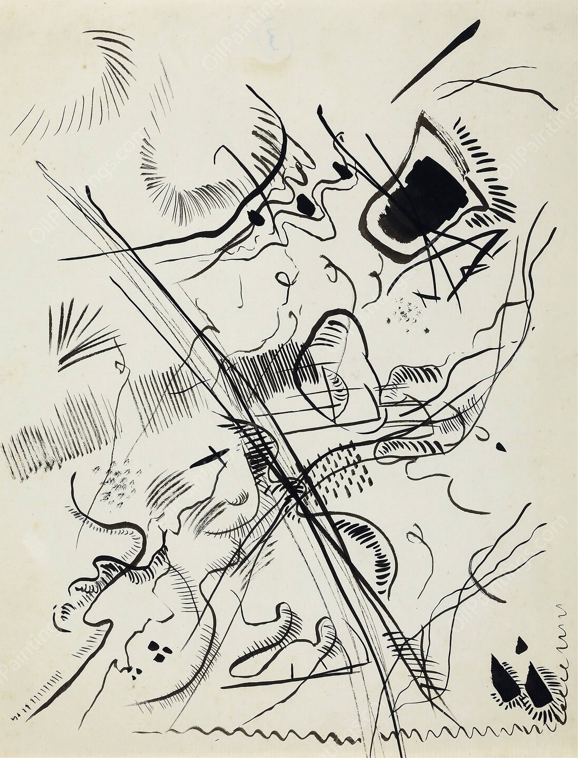 Untitled  by Wassily Kandinsky - Hand-Painted Oil Painting Reproduction