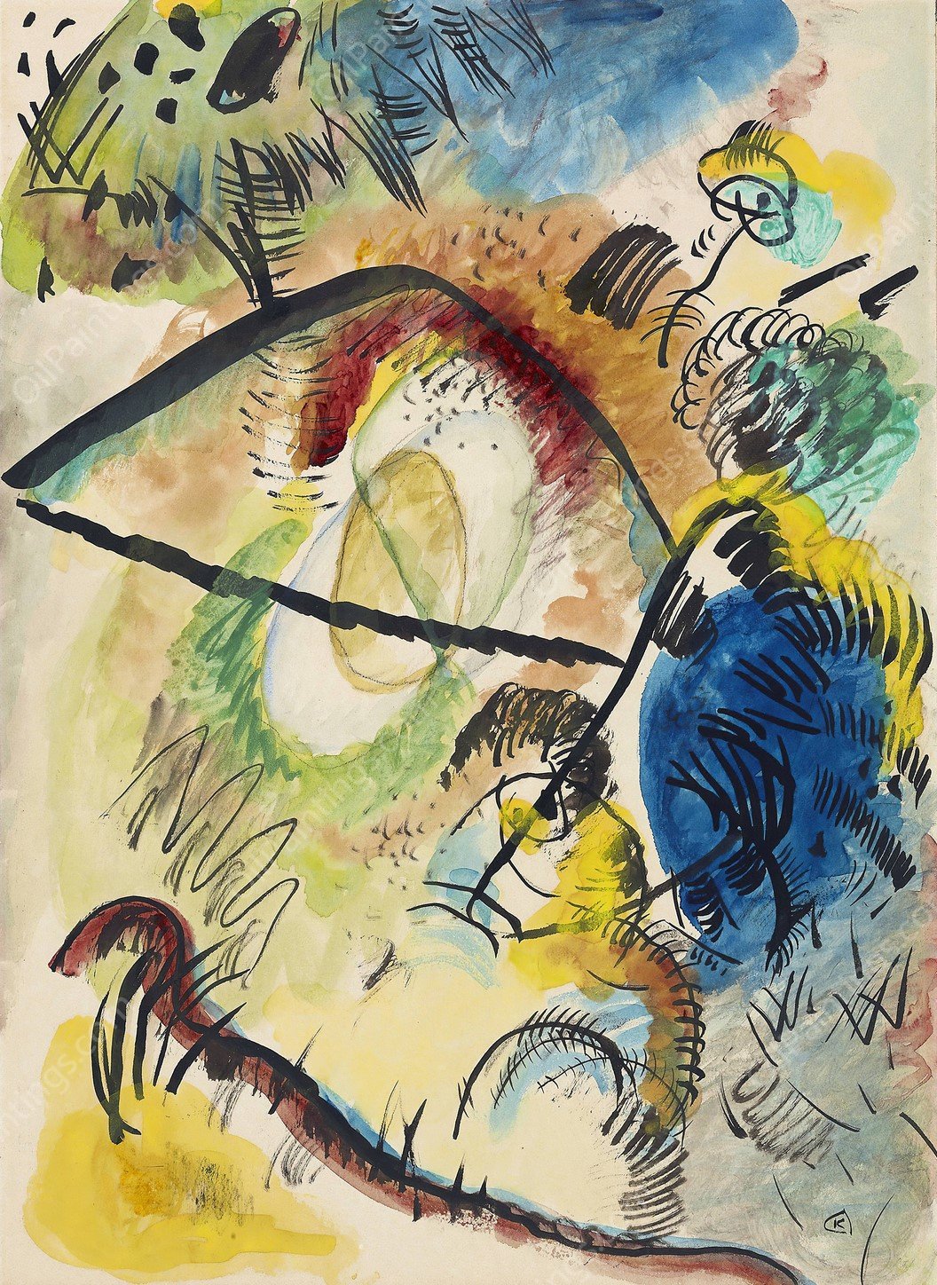 Watercolor IX  by Wassily Kandinsky - Hand-Painted Oil Painting Reproduction