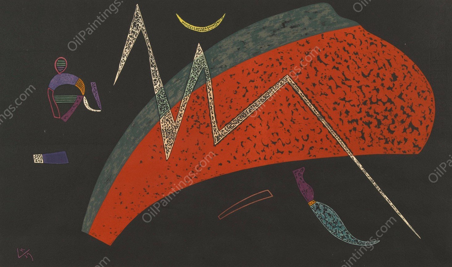 Watermelon  by Wassily Kandinsky - Hand-Painted Oil Painting Reproduction