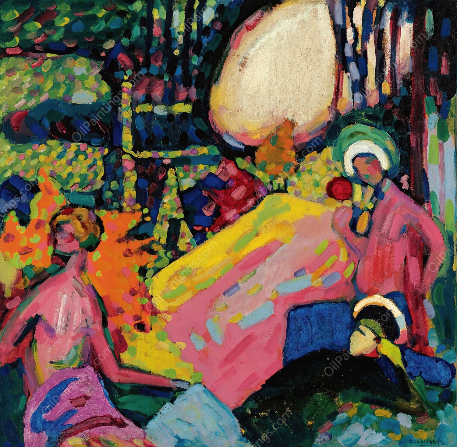 Weisser Klang  by Wassily Kandinsky - Hand-Painted Oil Painting Reproduction