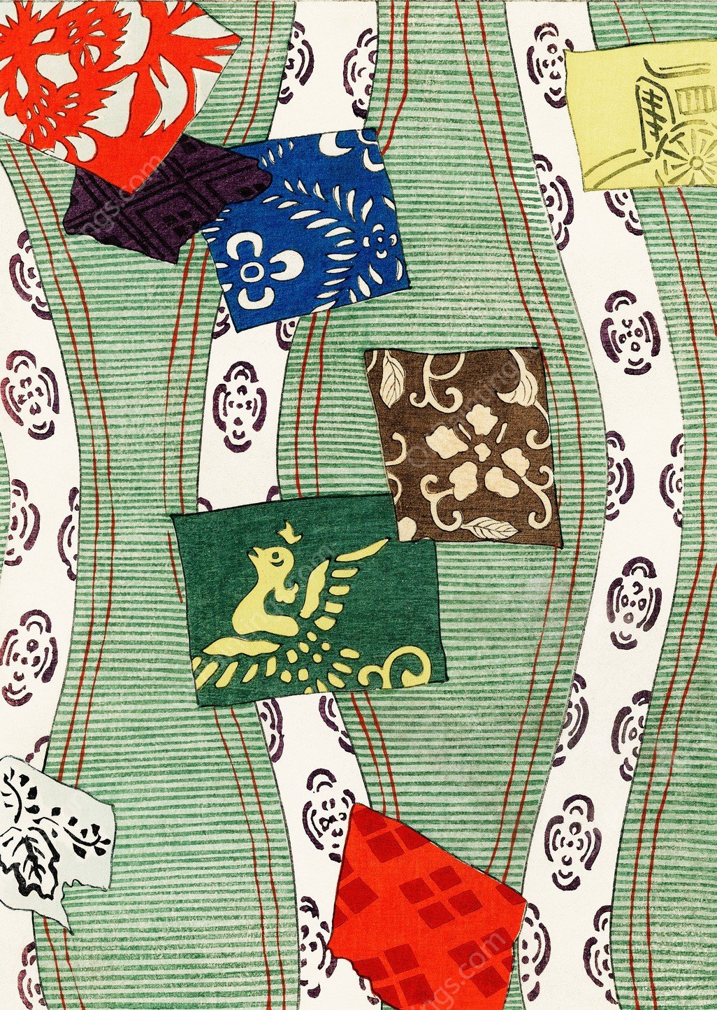 Illustration of Japanese motifs by Watanabe Seitei - Hand-Painted Oil Painting Reproduction