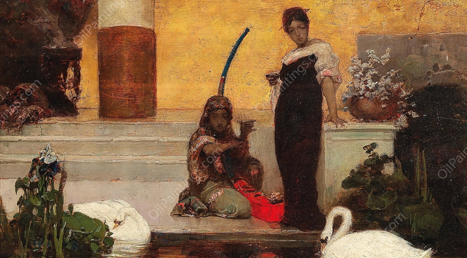 Musical Entertainment by Wilhelm Kotarbinski - Hand-Painted Oil Painting Reproduction