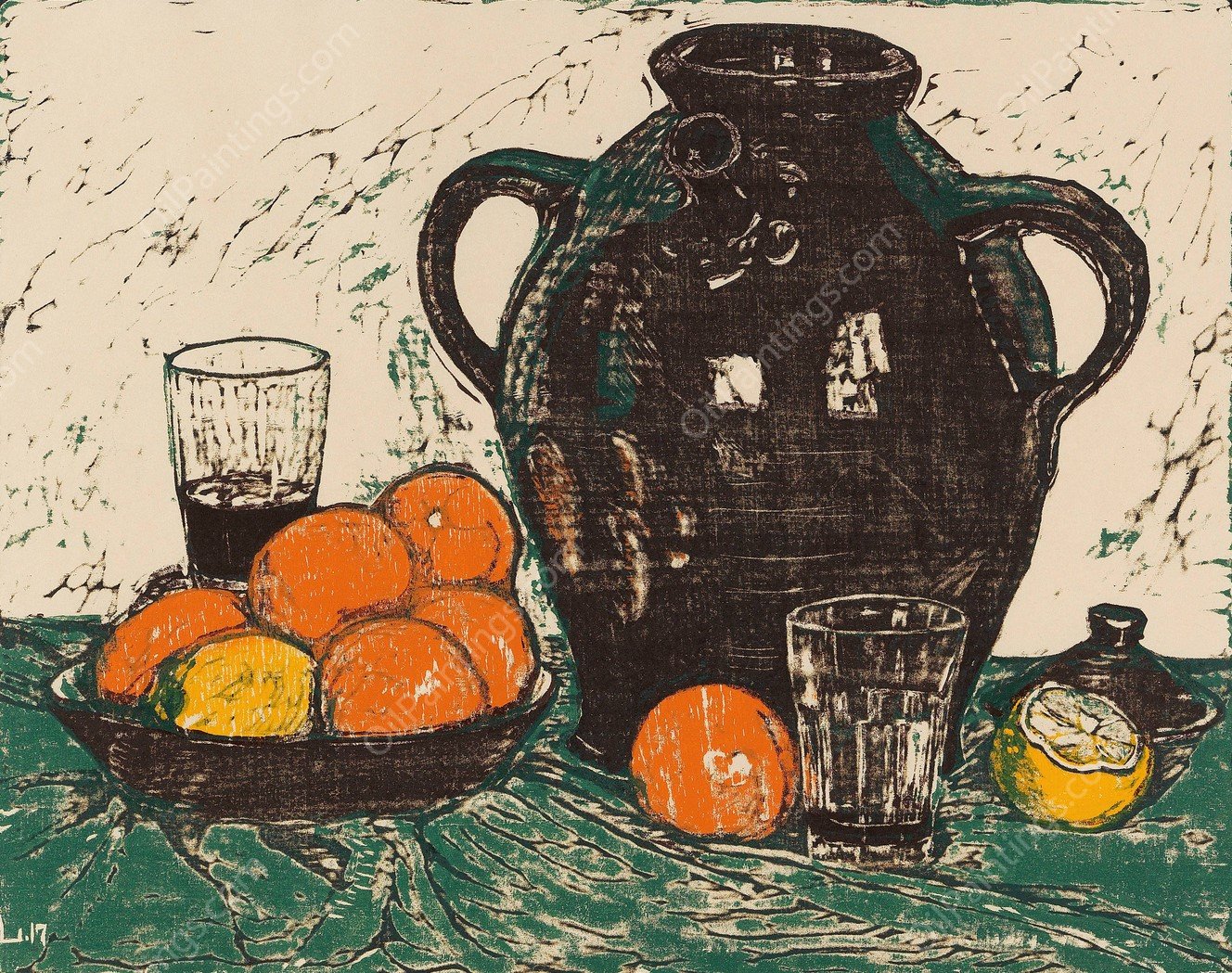 Der dunkle Krug  by Wilhelm Laage - Hand-Painted Oil Painting Reproduction