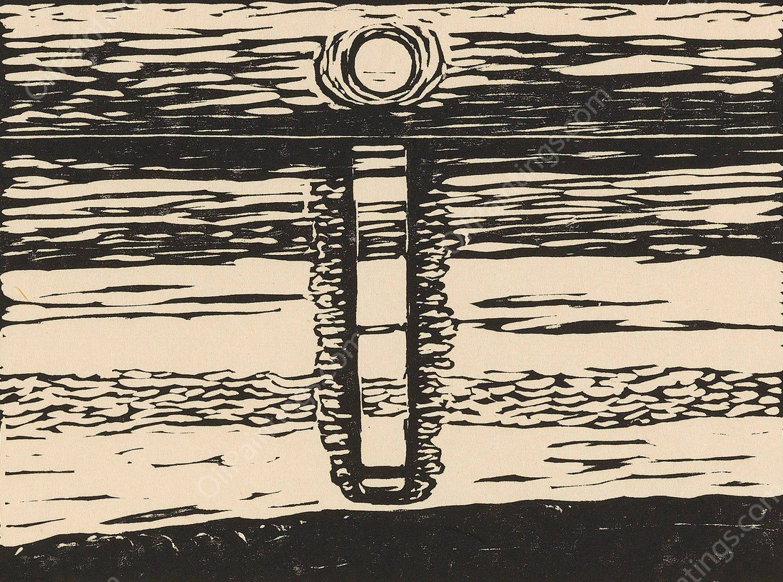 Sonnenuntergang am Wattenmeer  by Wilhelm Laage - Hand-Painted Oil Painting Reproduction