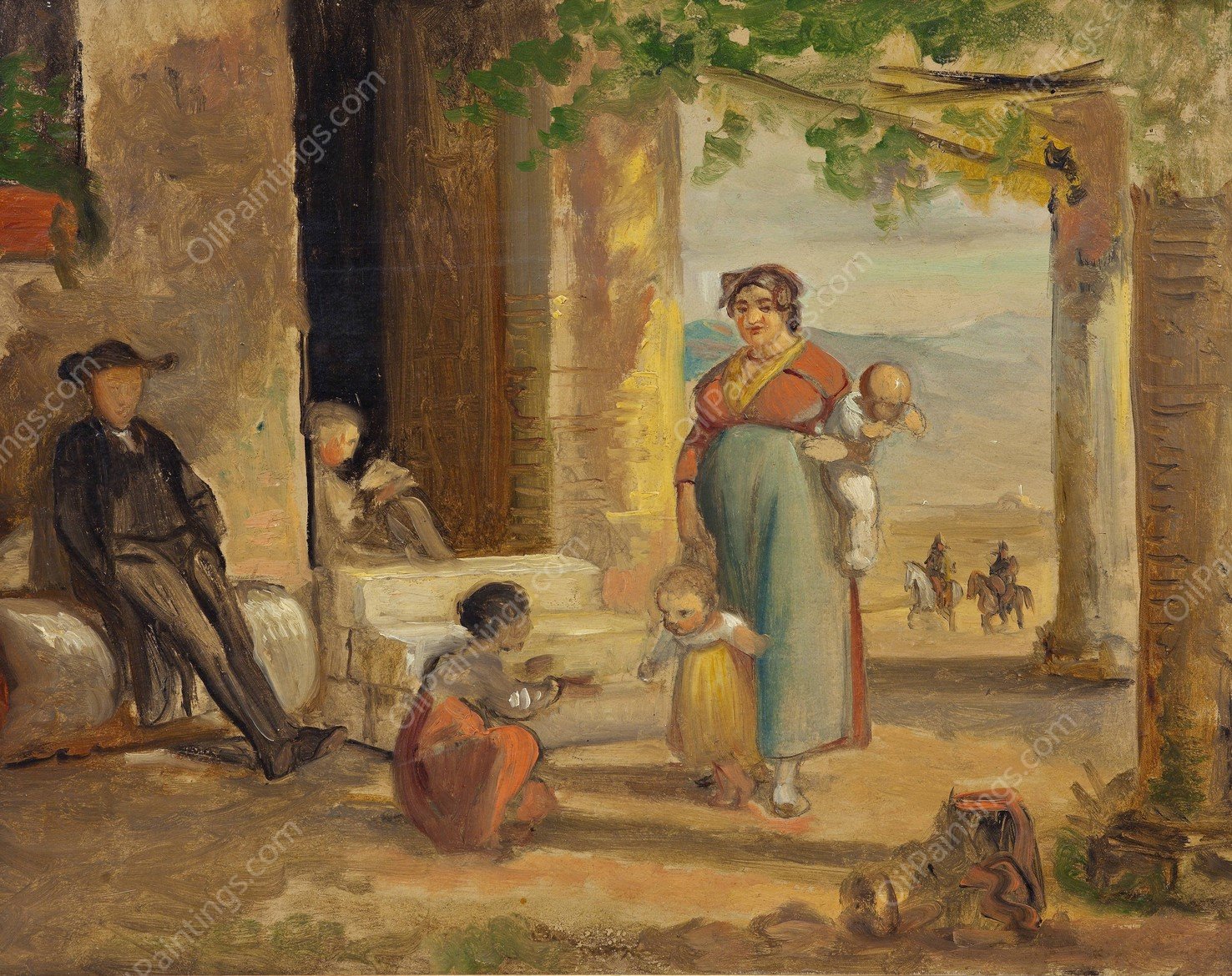 Child learning to walk  by Wilhelm Marstrand - Hand-Painted Oil Painting Reproduction