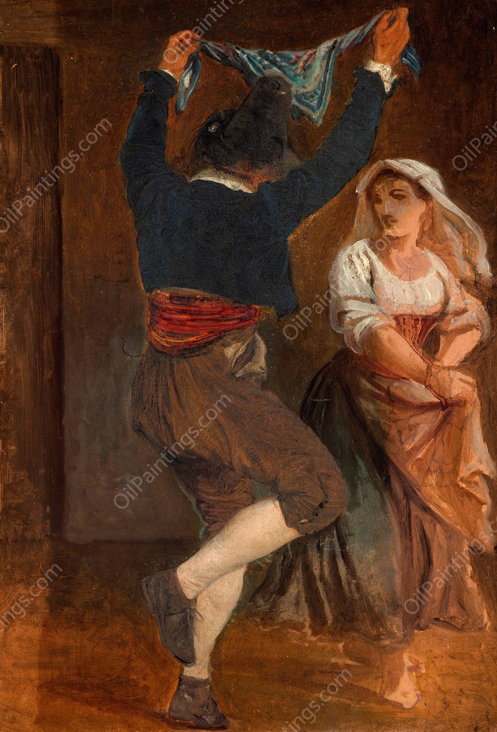Dancing Italian  by Wilhelm Marstrand - Hand-Painted Oil Painting Reproduction