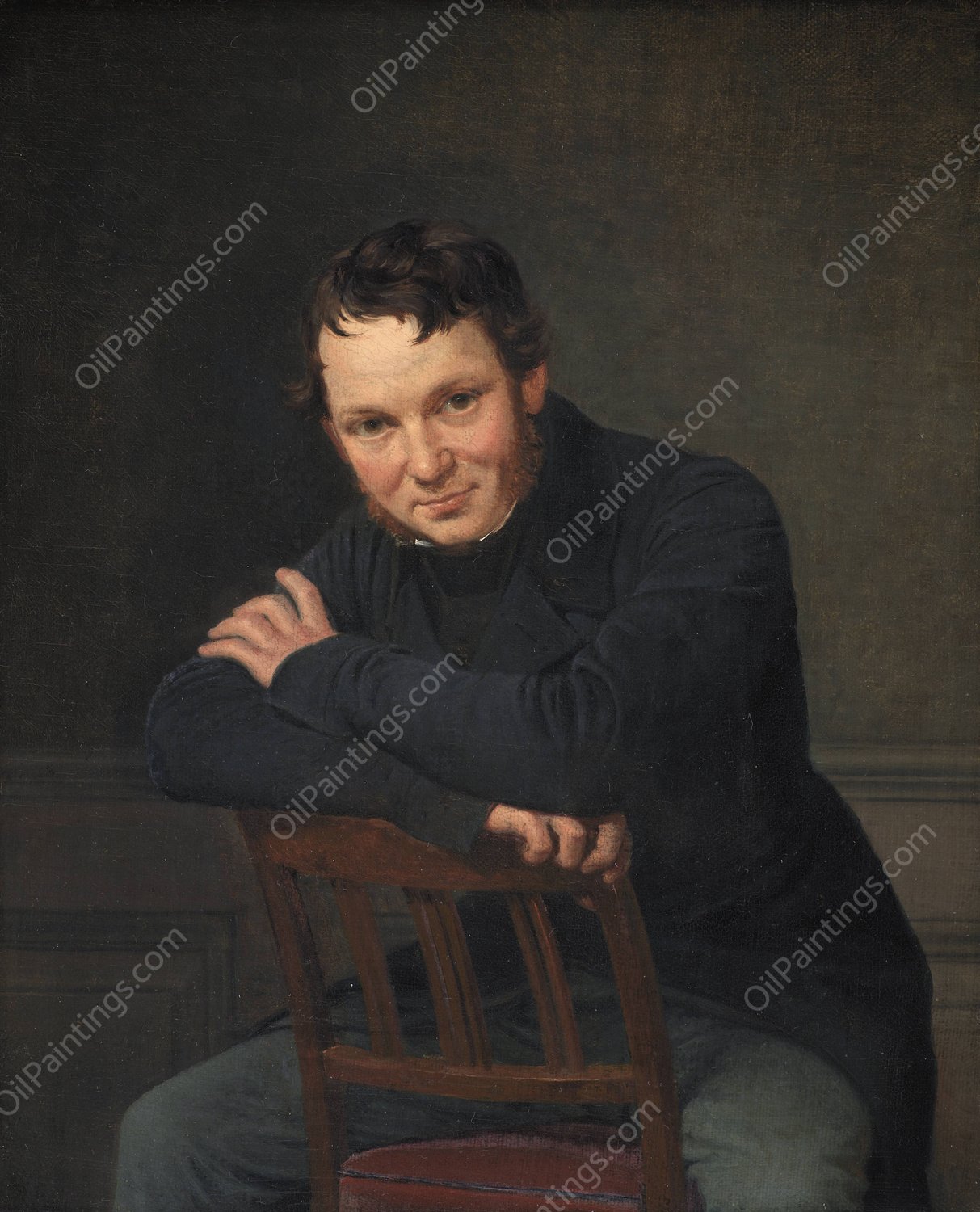 Gottlieb Bindesboll, Danish Architect  by Wilhelm Marstrand - Hand-Painted Oil Painting Reproduction
