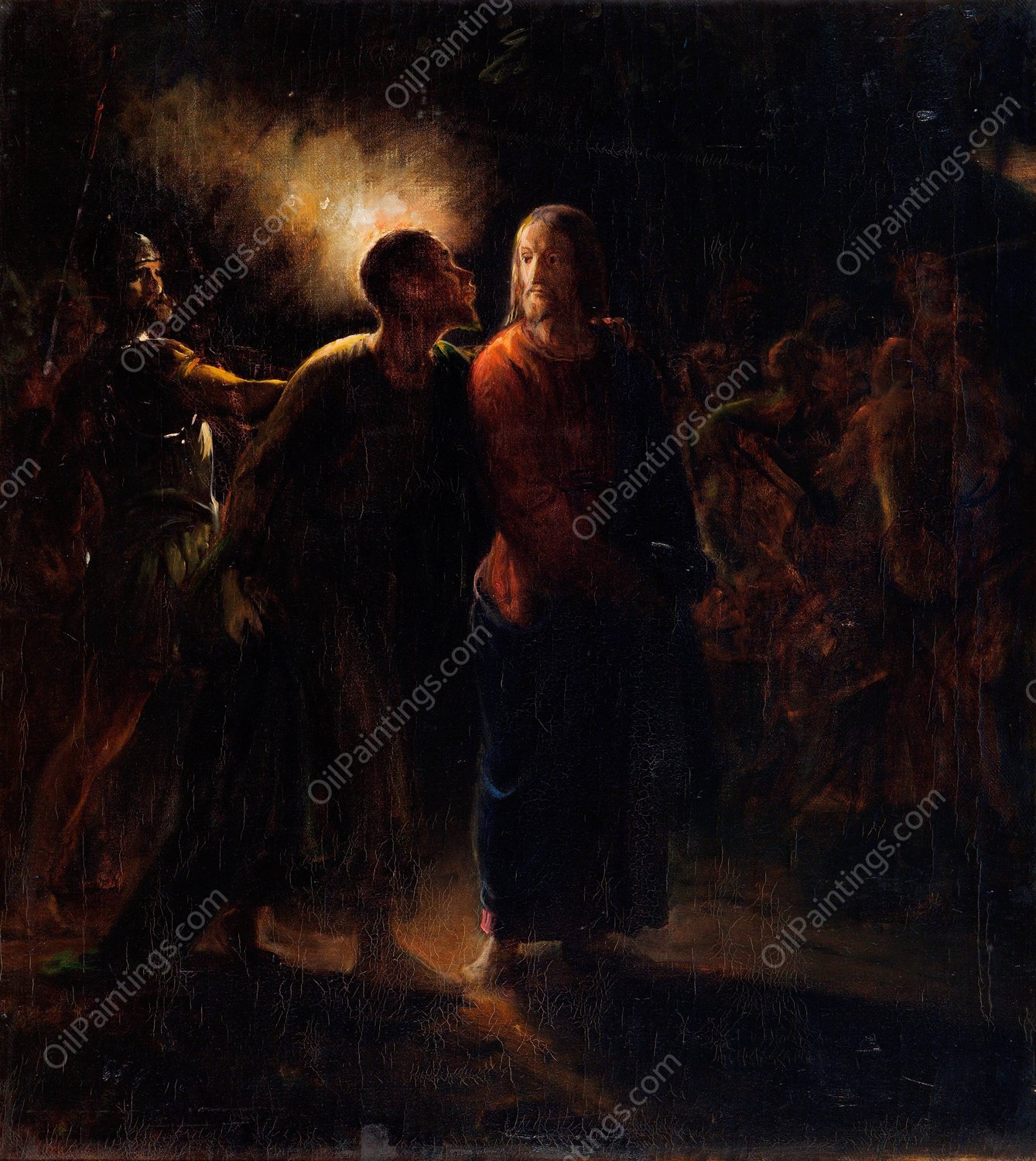 Kiss of Judas by Wilhelm Marstrand - Hand-Painted Oil Painting Reproduction