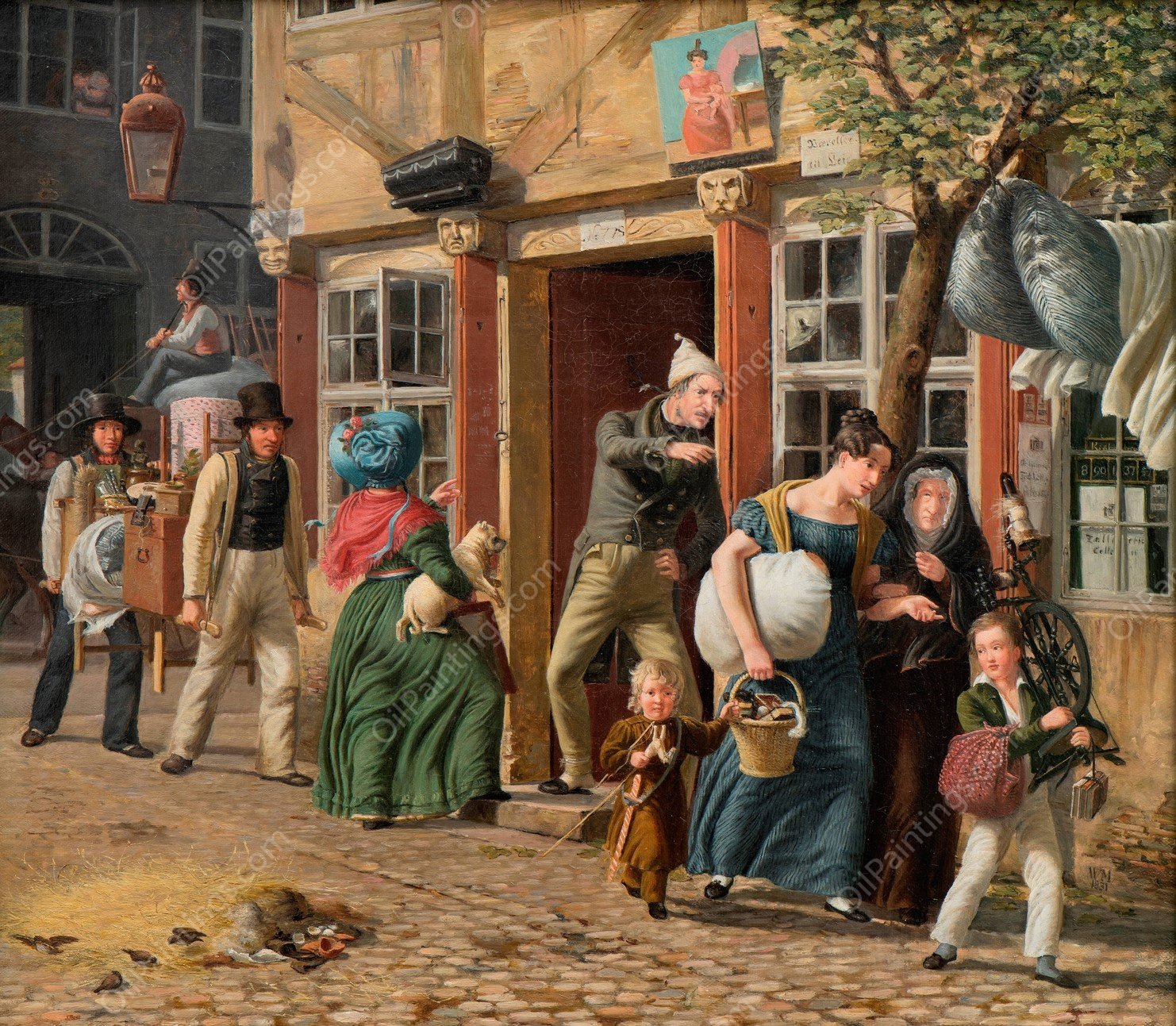 Moving Day Scene  by Wilhelm Marstrand - Hand-Painted Oil Painting Reproduction