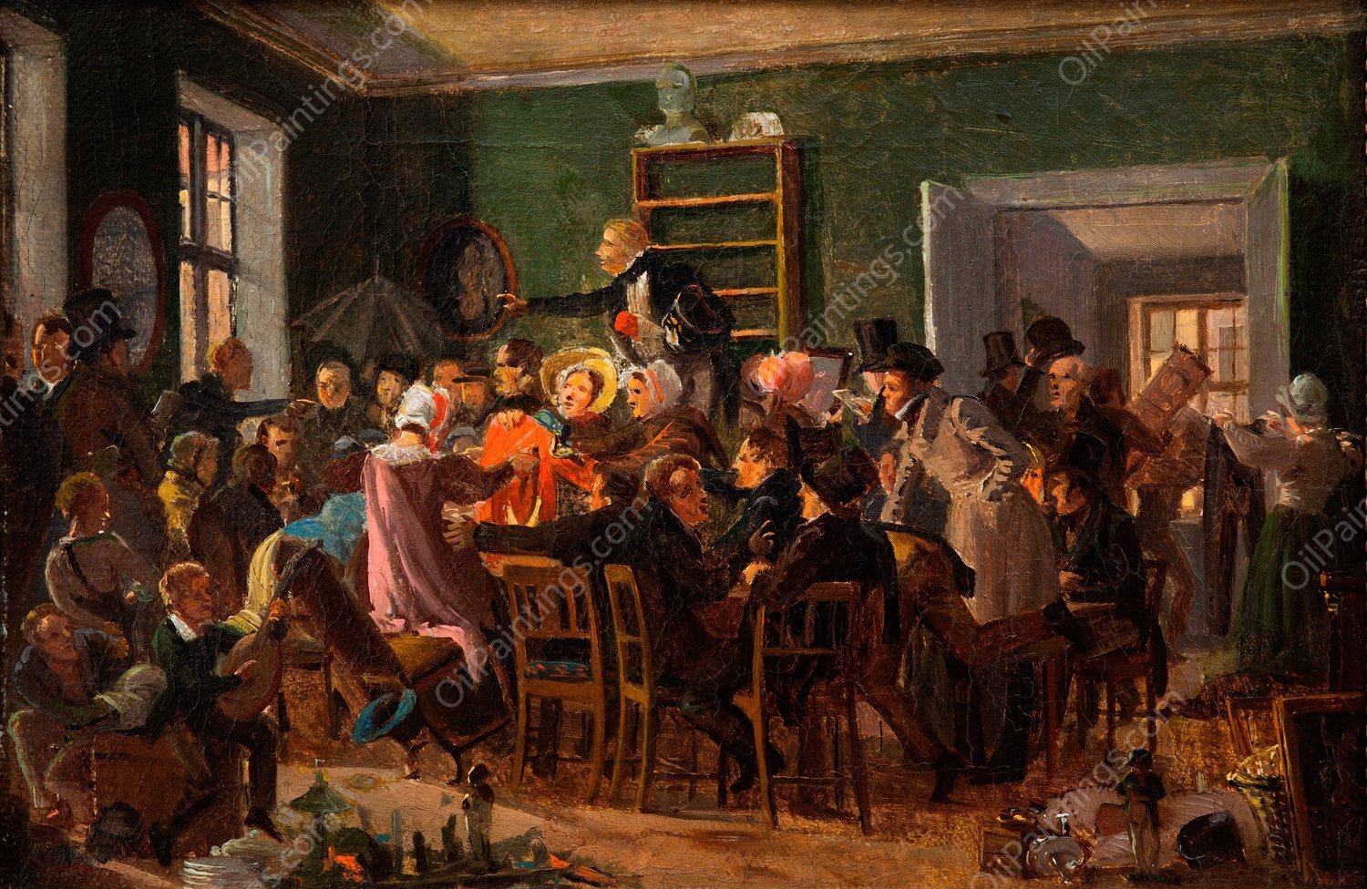Scene from an auction  by Wilhelm Marstrand - Hand-Painted Oil Painting Reproduction