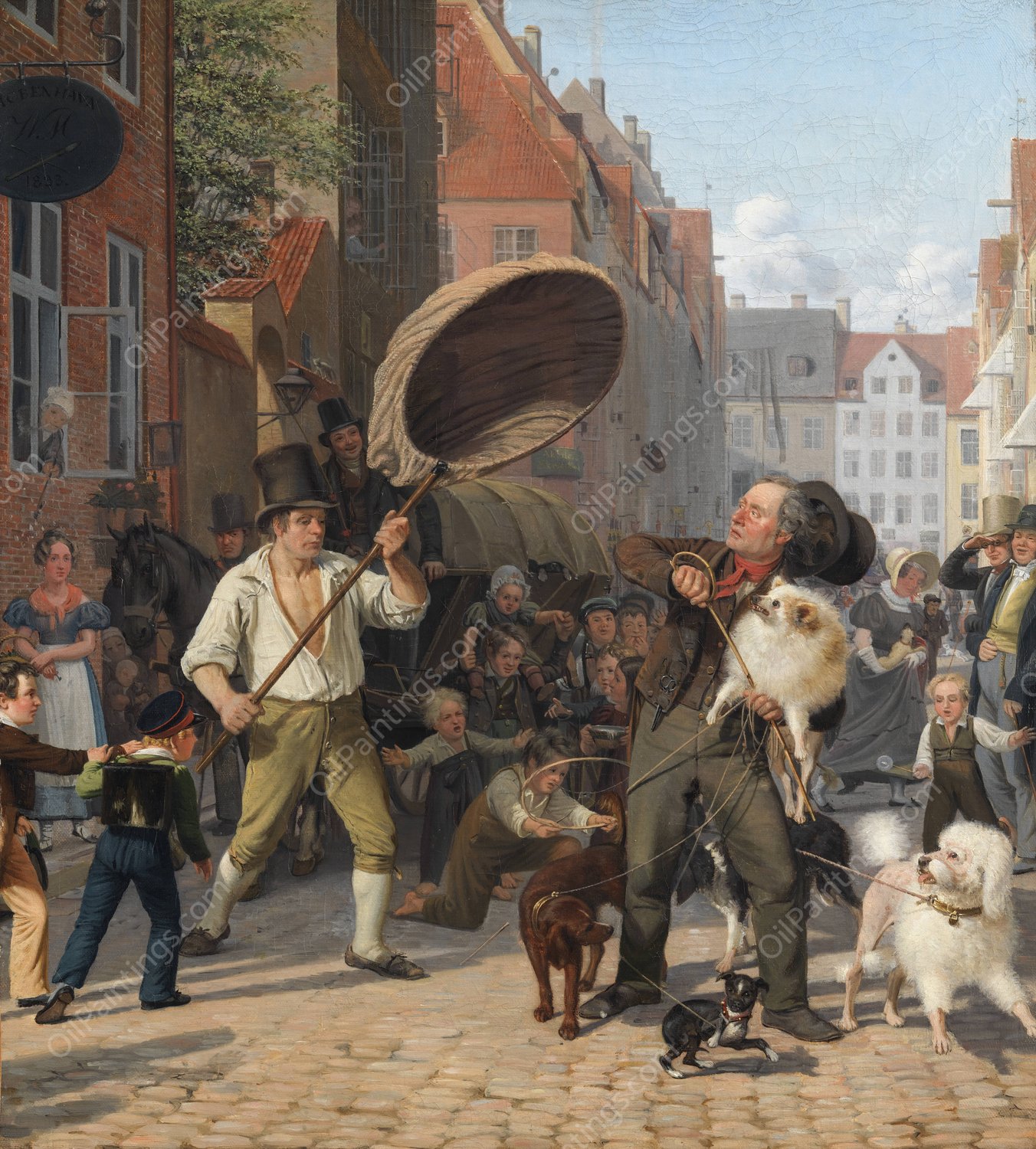 Street Scene in the Dogdays  by Wilhelm Marstrand - Hand-Painted Oil Painting Reproduction