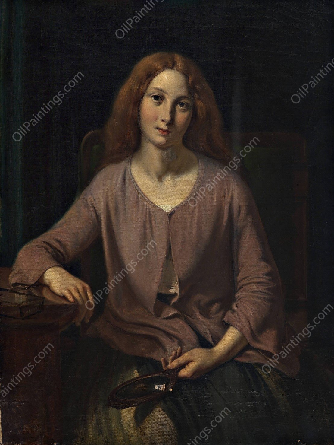 Venetian woman in the restroom  by Wilhelm Marstrand - Hand-Painted Oil Painting Reproduction