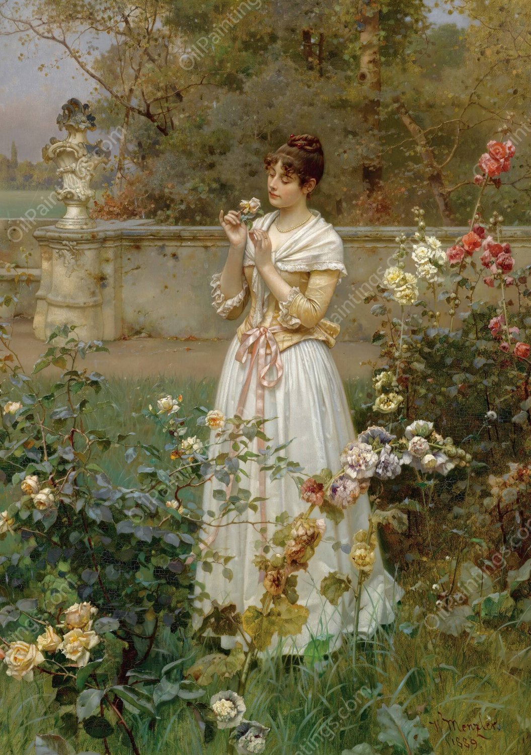 The Rose Of All Roses  by Wilhelm Menzler - Hand-Painted Oil Painting Reproduction