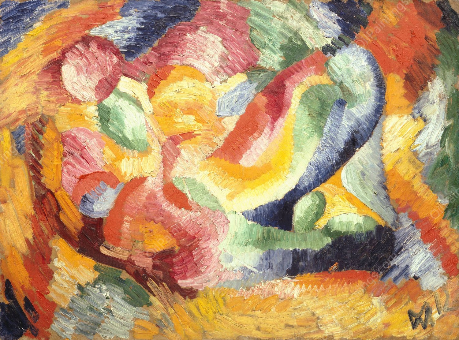 Astrale Komposition VI  by Wilhelm Morgner - Hand-Painted Oil Painting Reproduction